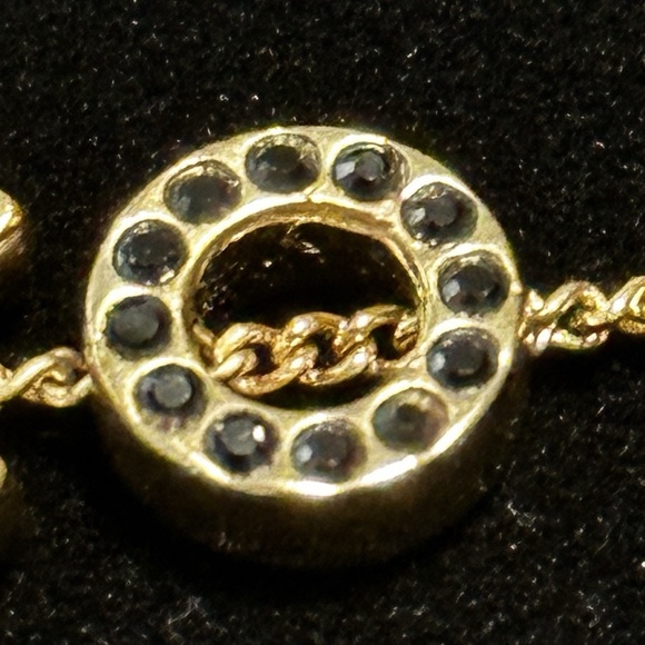 Chanel 01A COCO Gold Coloured Chain Bracelet with Black Rhinestones - Picture 5 of 13